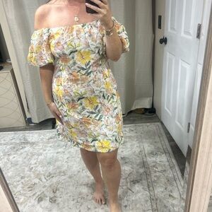 Astr Floral Off-Shoulder Mini Dress